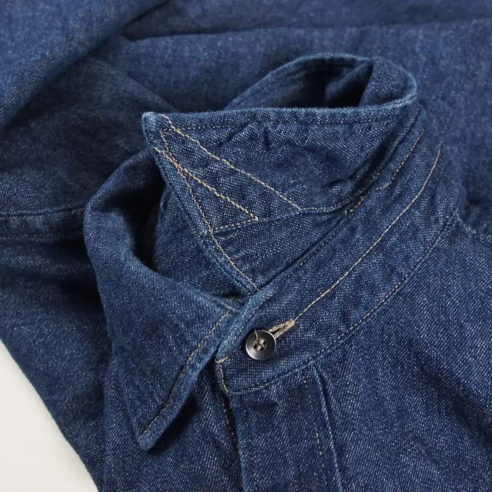 Banana Republic Keegan Cotton Hemp Blue Denim Button Down Standard Fit Shirt M
